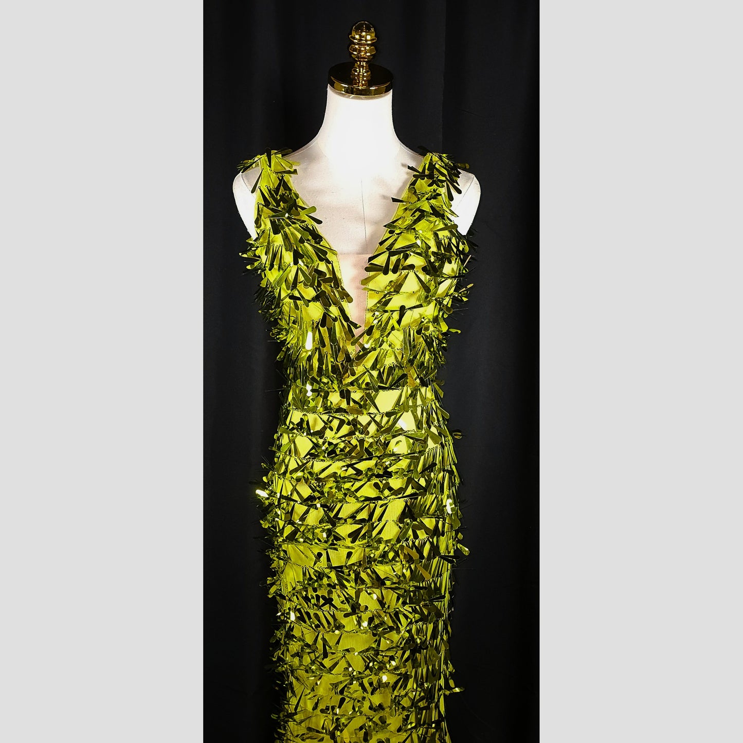 Disco Inferno Glamour Gown: Shine Bright Like a Neon Light