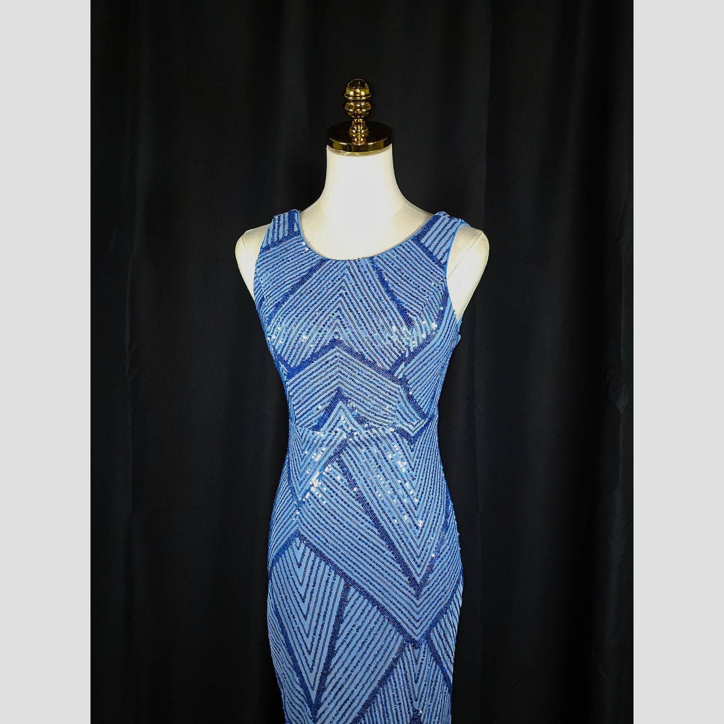 Sparkling Blue Diamond Diva Evening Gown
