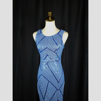 Sparkling Blue Diamond Diva Evening Gown