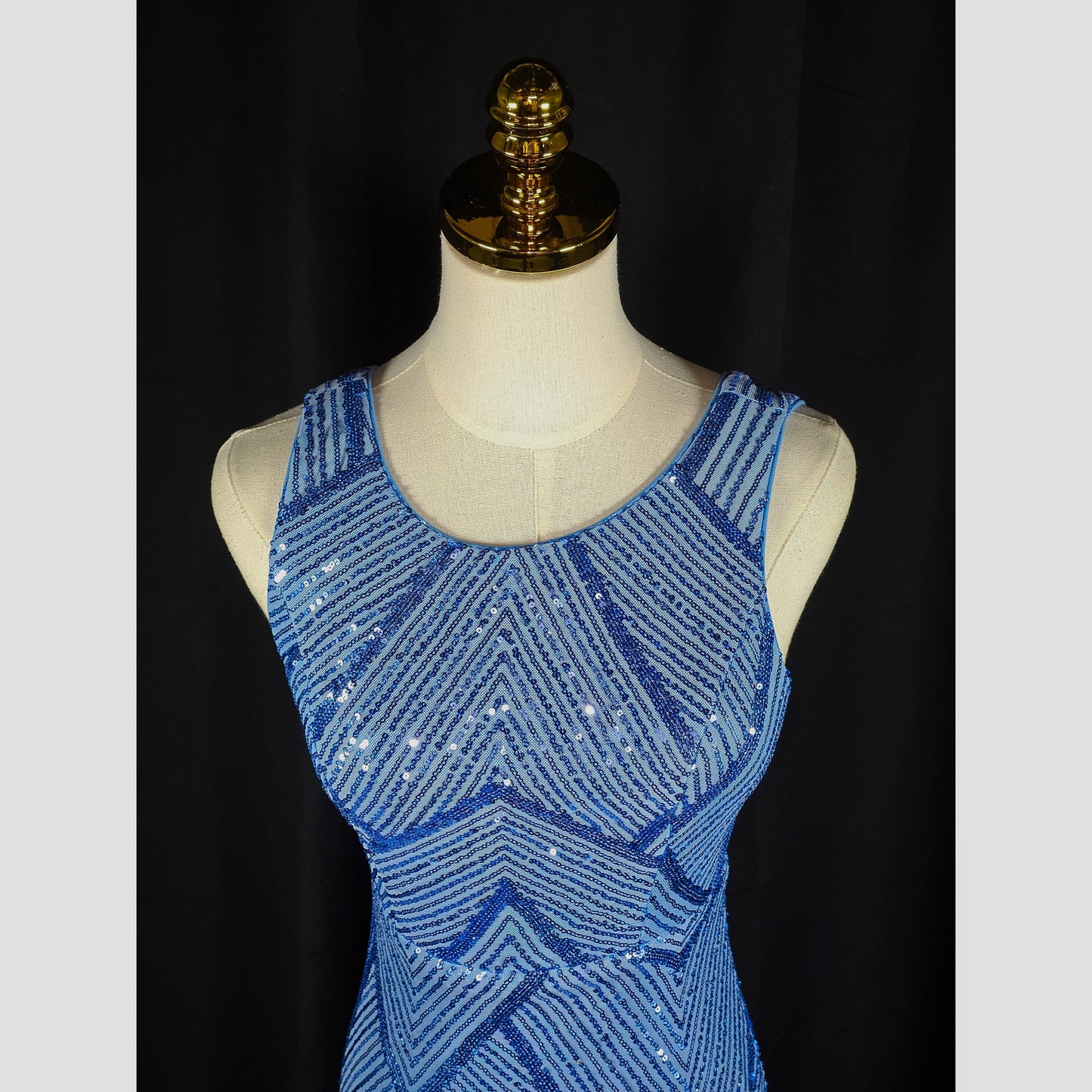 Sparkling Blue Diamond Diva Evening Gown