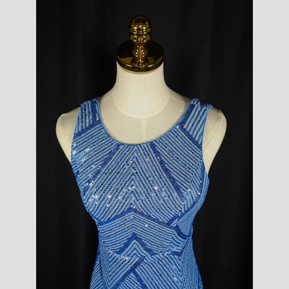 Sparkling Blue Diamond Diva Evening Gown