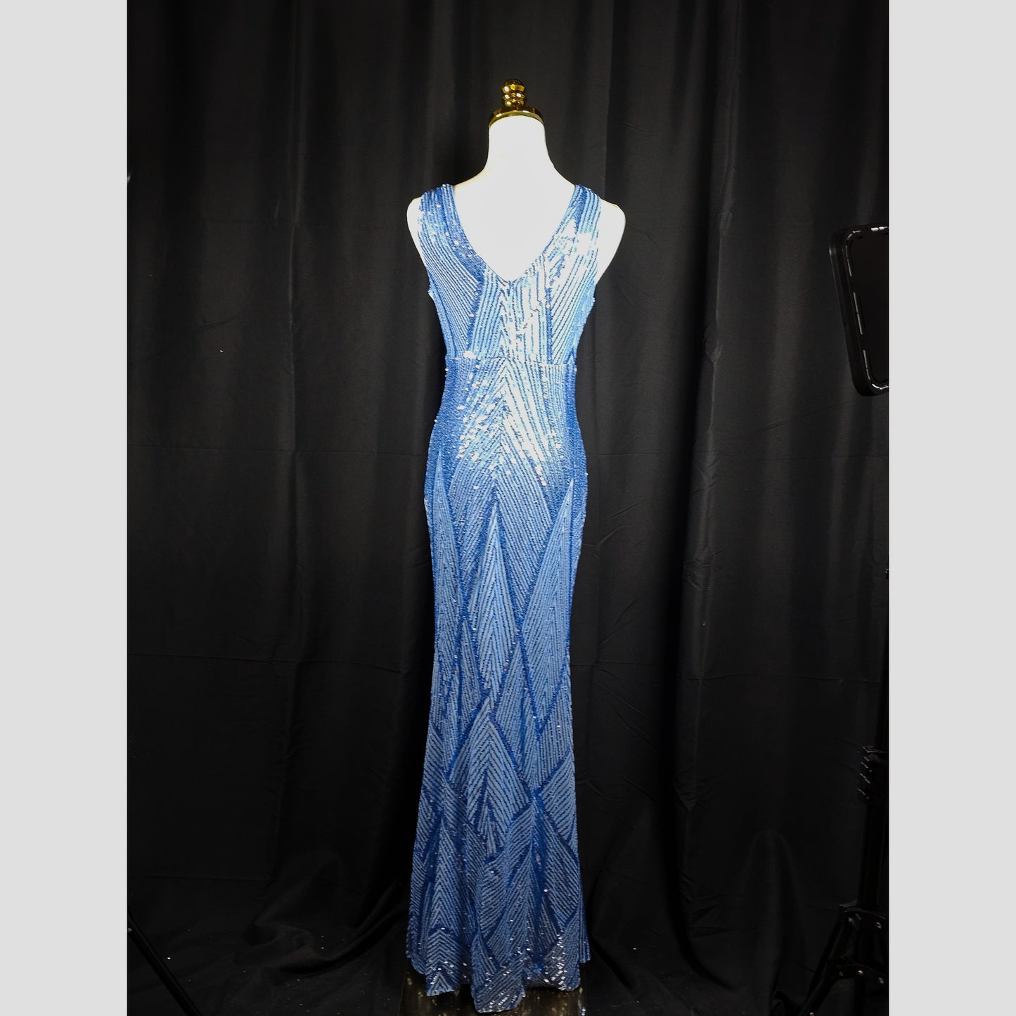 Sparkling Blue Diamond Diva Evening Gown