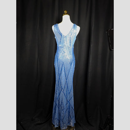 Sparkling Blue Diamond Diva Evening Gown