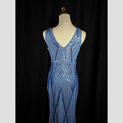 Sparkling Blue Diamond Diva Evening Gown