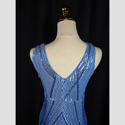 Sparkling Blue Diamond Diva Evening Gown