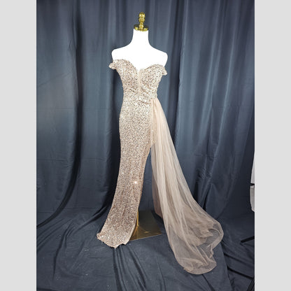 Starlit Glamour: Sparkling Mermaid Evening Gown