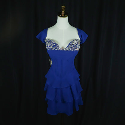 Blueberry Bliss: Ruffled Sparkle Party Dress