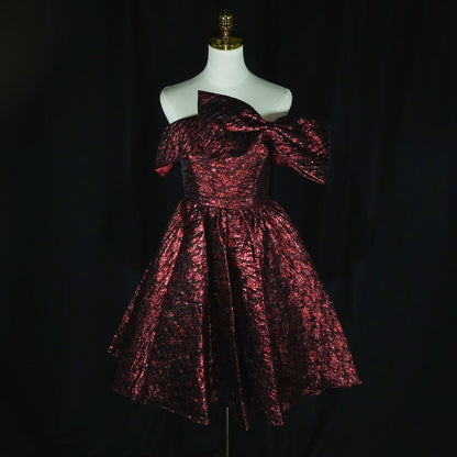 Scarlet Symphony: The Dramatic Bow Dress of Dreams
