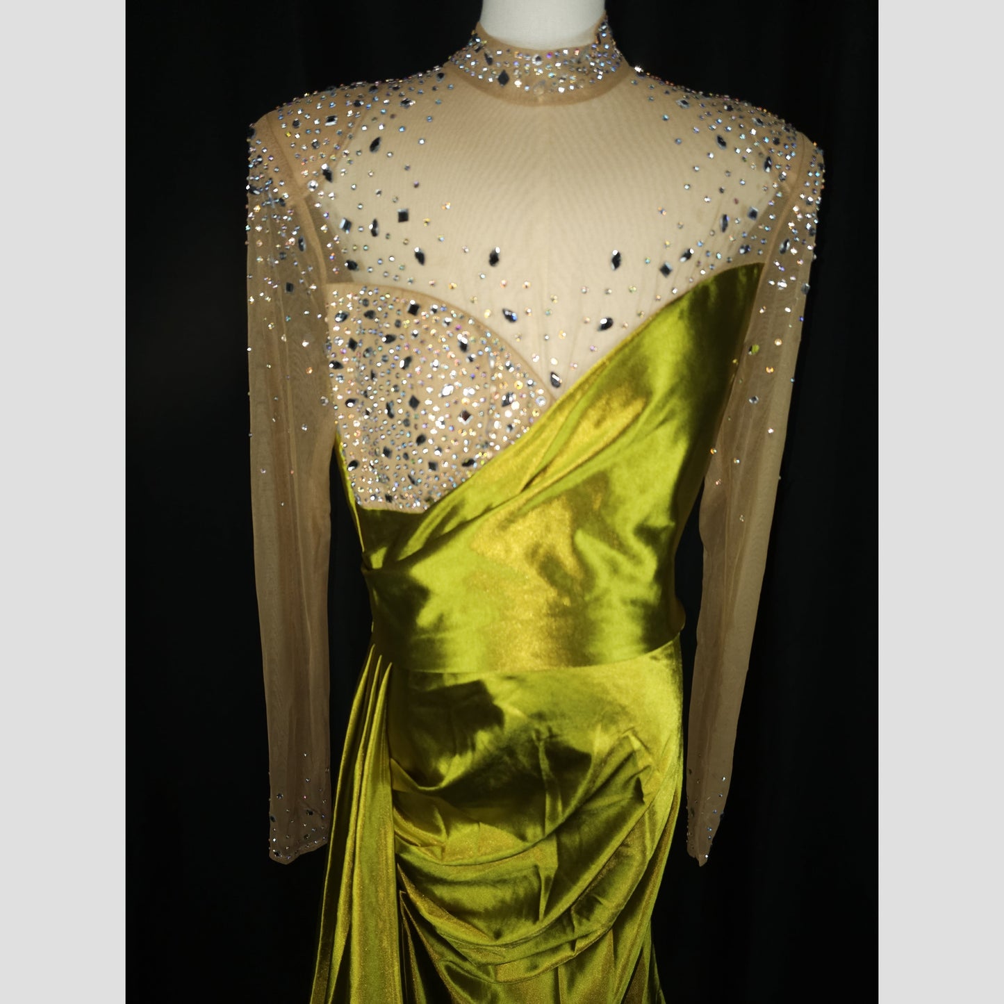 Luminous Lime Elegance Gown: Shine On, Show Off!