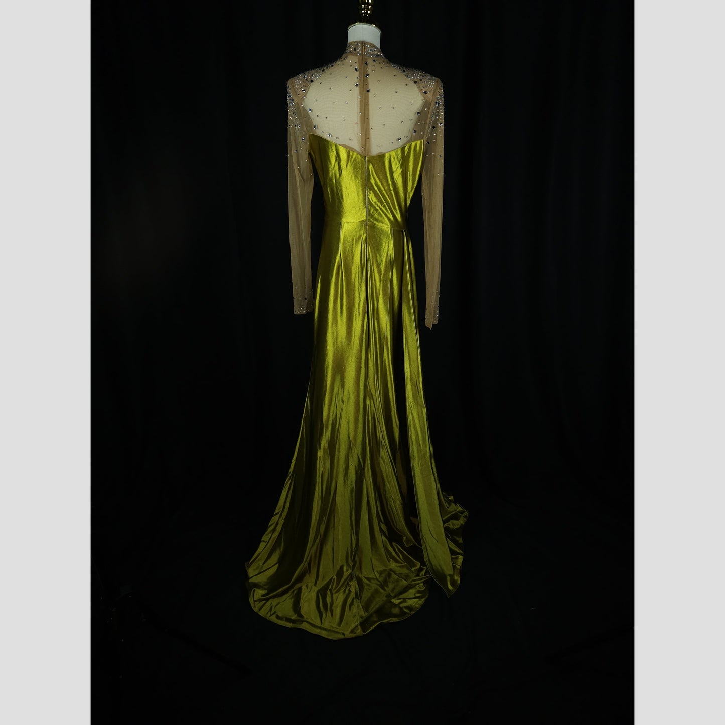 Luminous Lime Elegance Gown: Shine On, Show Off!