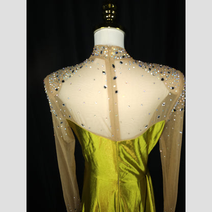 Luminous Lime Elegance Gown: Shine On, Show Off!