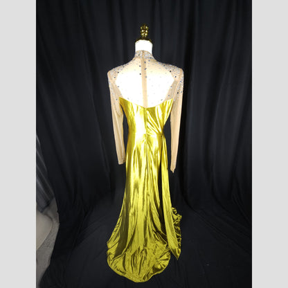 Luminous Lime Elegance Gown: Shine On, Show Off!