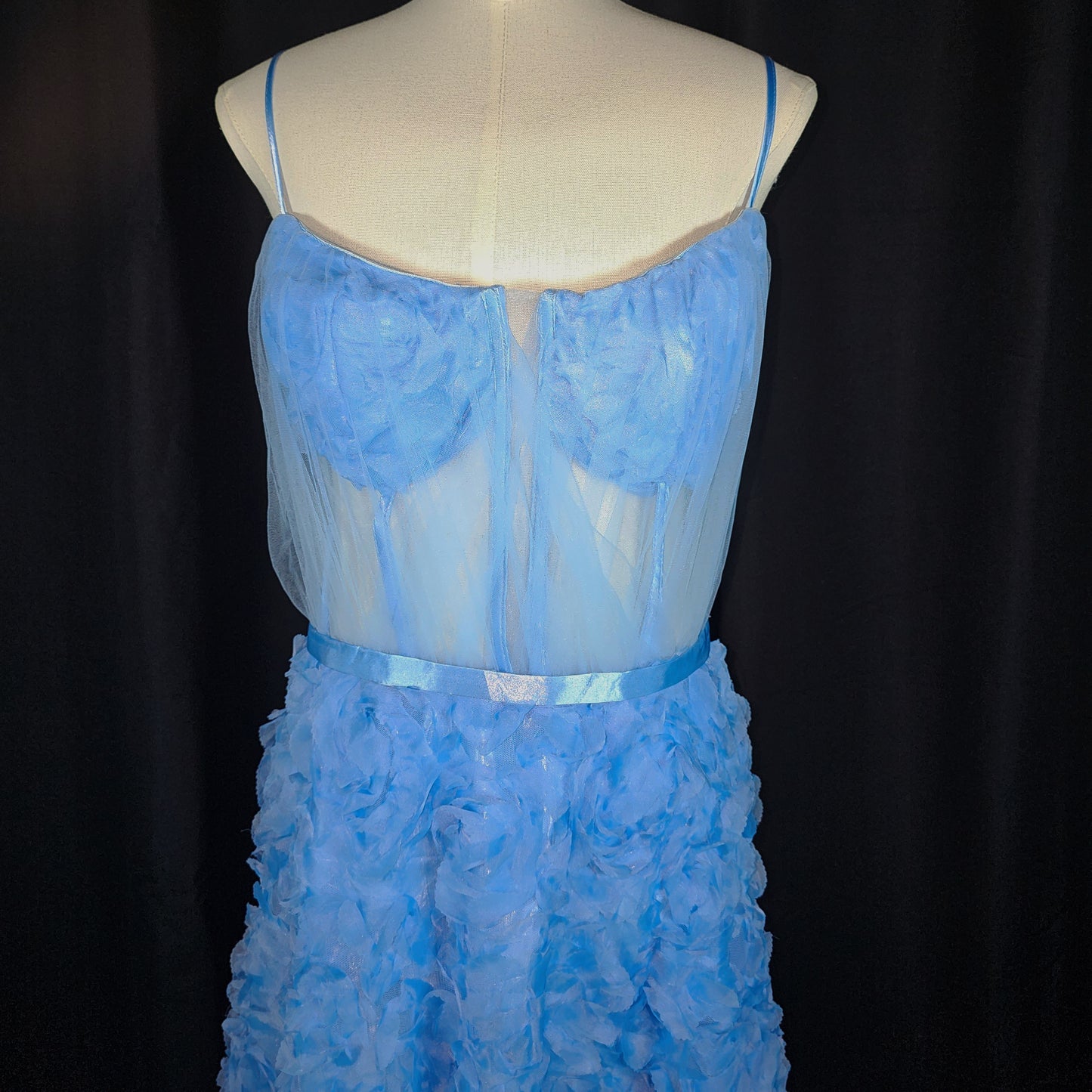 Whimsical Blue Petal Gown – Your Fairy Tale Awaits!