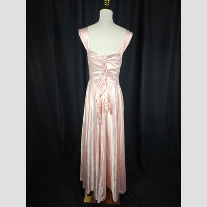 Blushing Belle Lace-Up Evening Gown