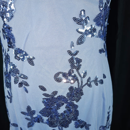 Blue Blossom Glamour Gown: A Sea of Sparkle