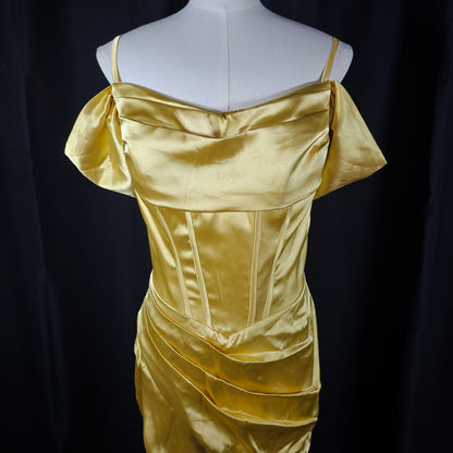 Gilded Glamour Off-Shoulder Evening Gown