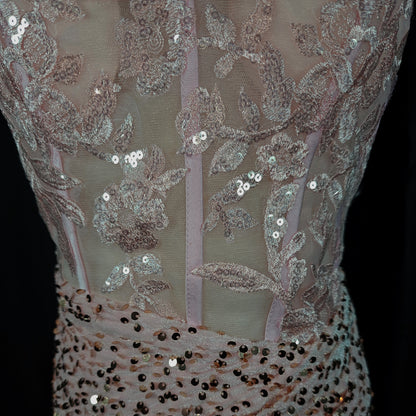Sparkle & Sway: Enchanting Blush Sequin Dress