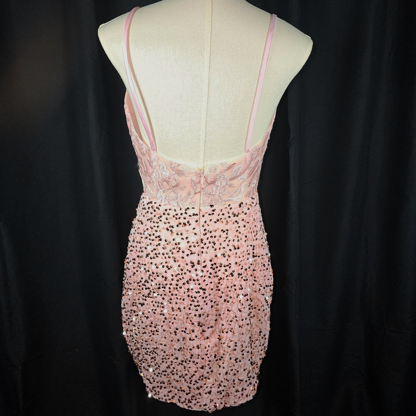 Sparkle & Sway: Enchanting Blush Sequin Dress