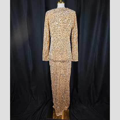 Glitz & Glamour Plus Size Sequin Evening Gown