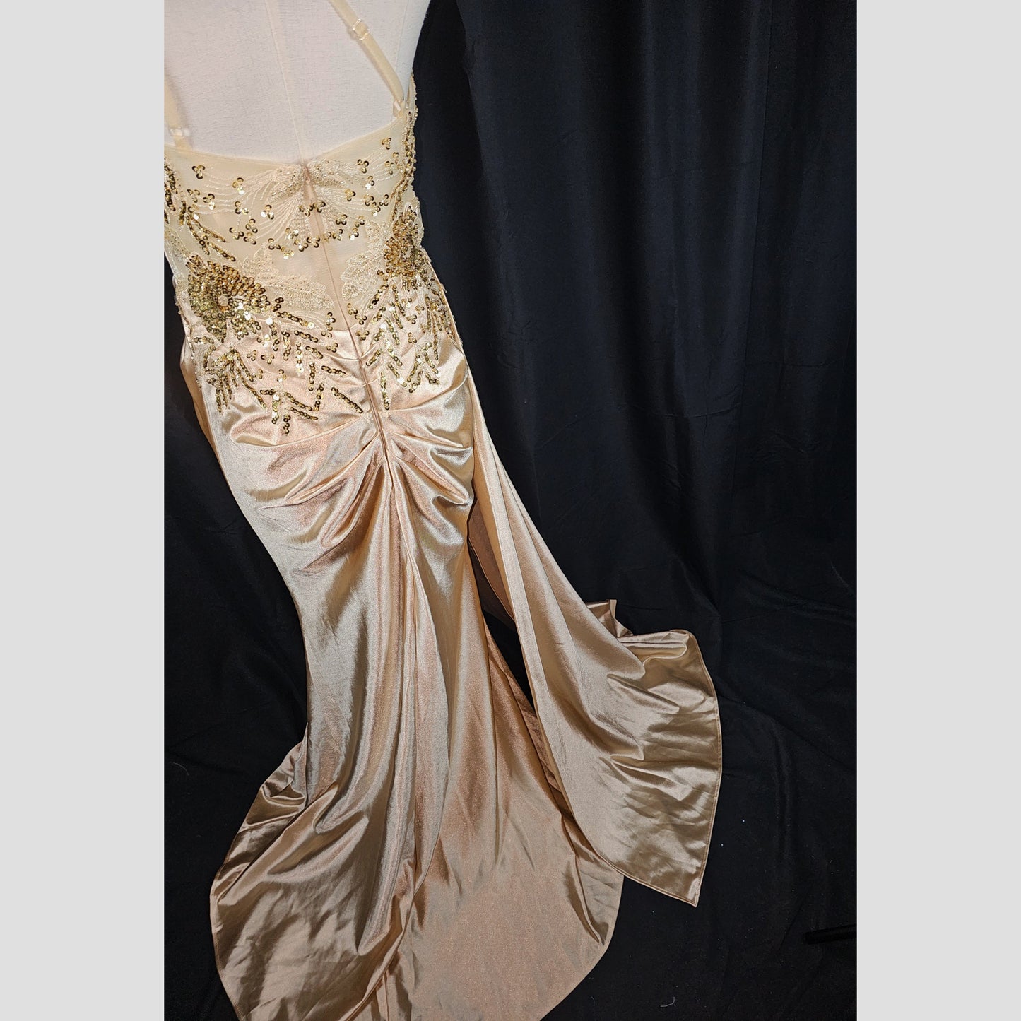 ilded Dreams One-Shoulder Evening Gown
