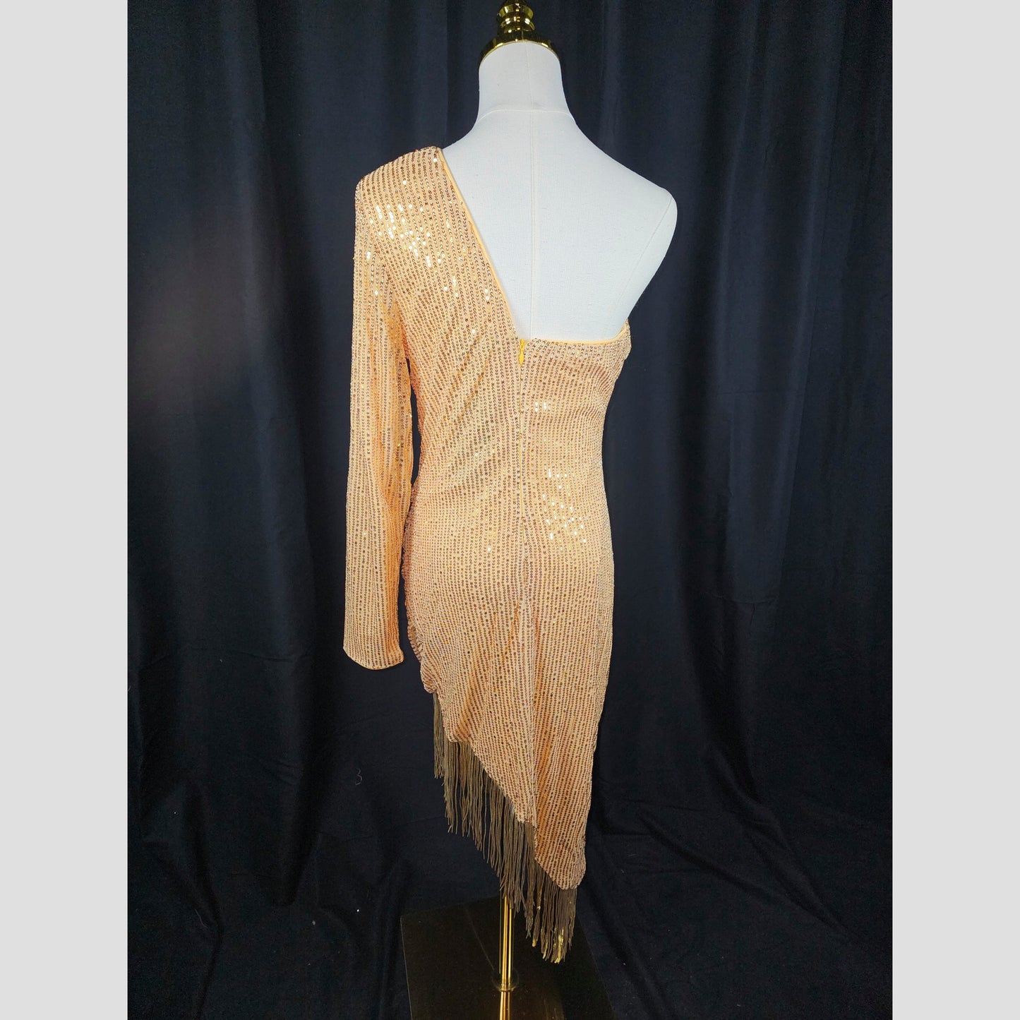 Glimmering Dreams One-Shoulder Dress: Shine Like a Star