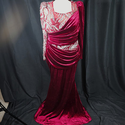 Burgundy Glamour: The Showstopper Evening Dress