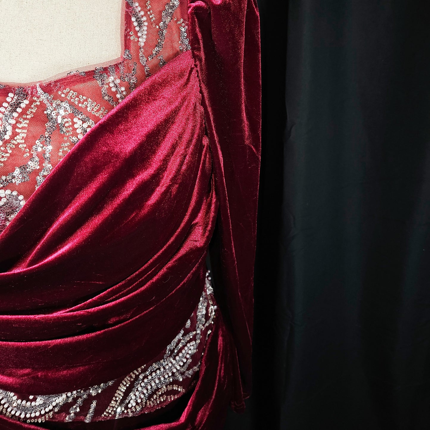 Burgundy Glamour: The Showstopper Evening Dress