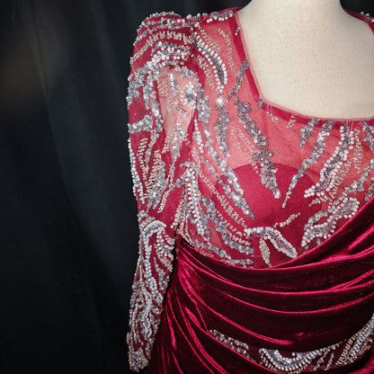 Burgundy Glamour: The Showstopper Evening Dress