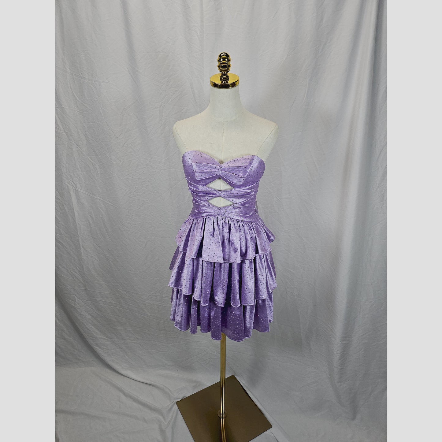 Chic Lavender Tiered Mini Dress - Perfect for Parties & Events