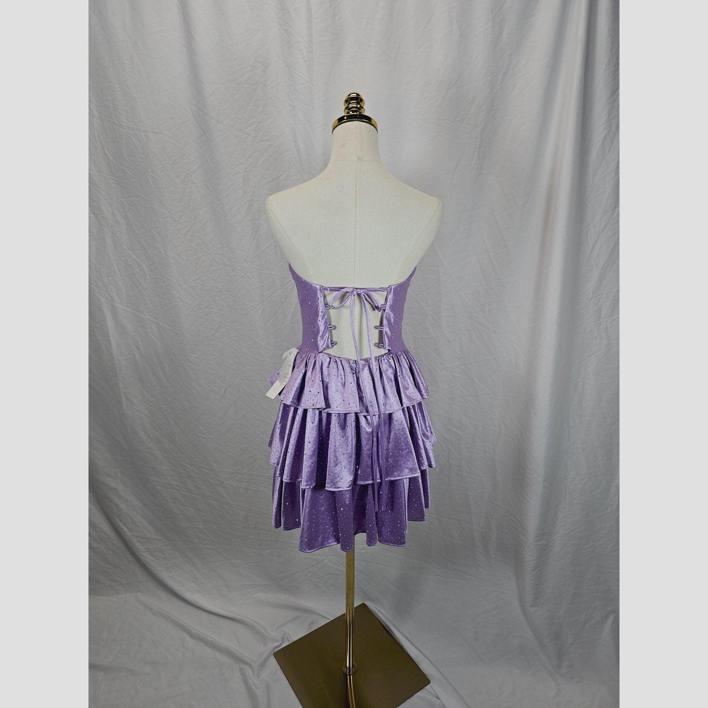 Chic Lavender Tiered Mini Dress - Perfect for Parties & Events