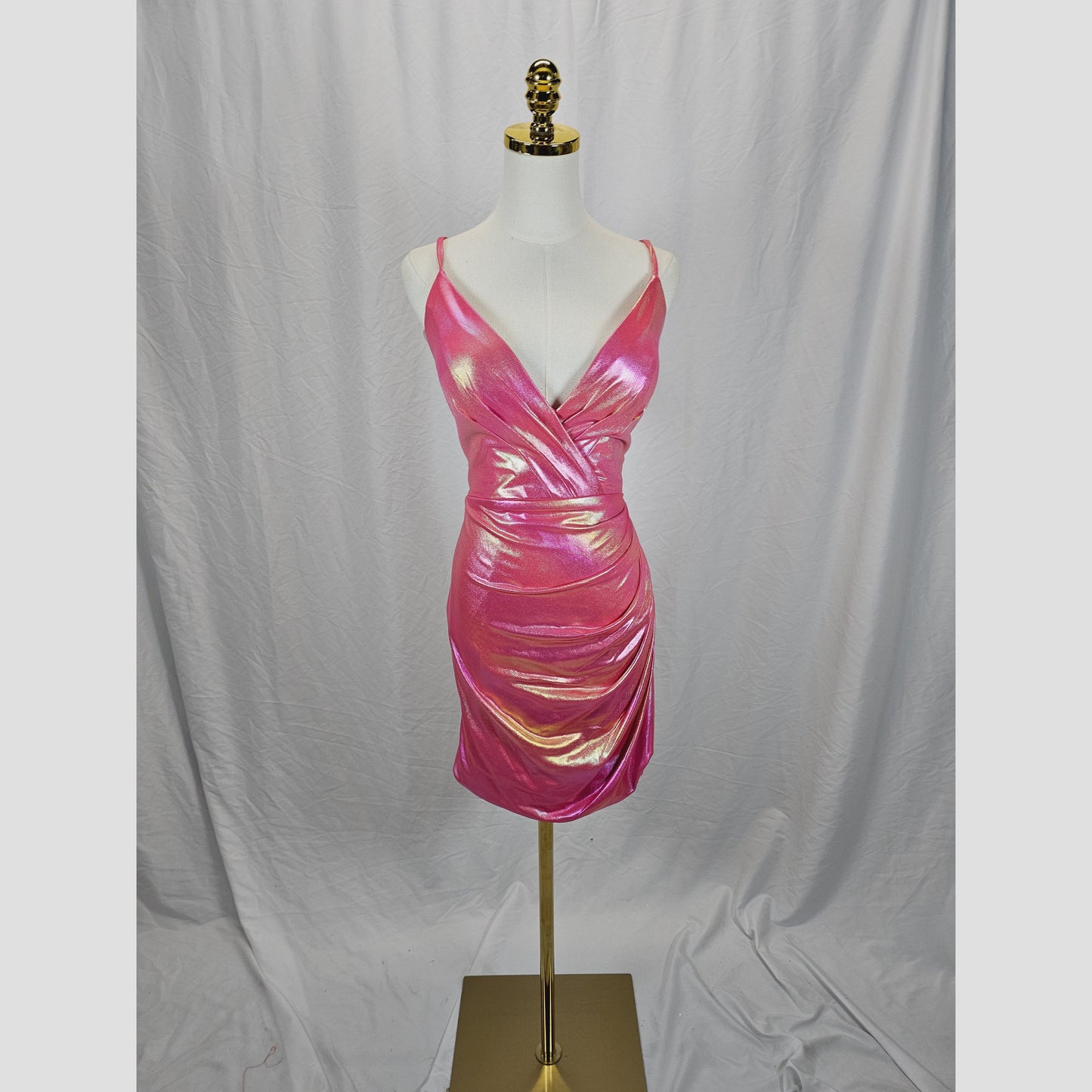 Glamorous Pink Mini Dress - Spaghetti Straps for Parties & Nights Out