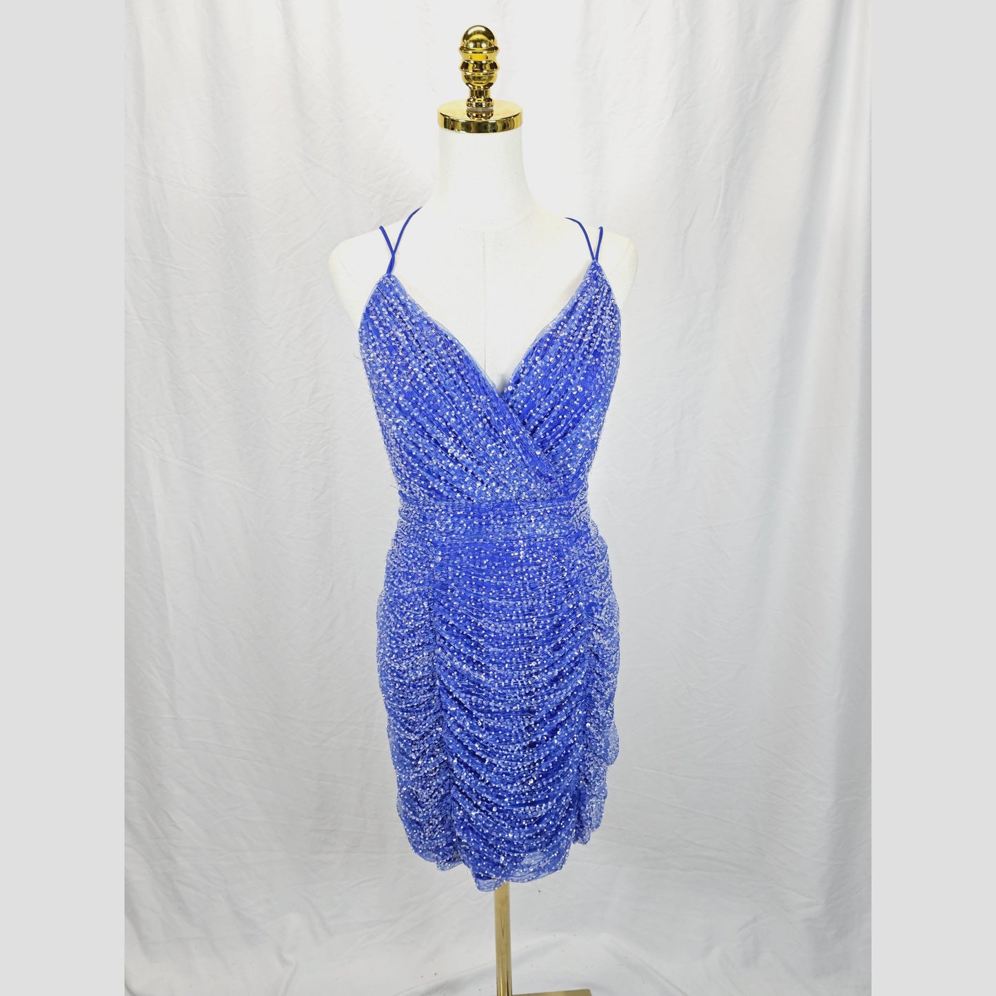 Sparkling Royal Blue Sequined Mini Dress for Glam Nights