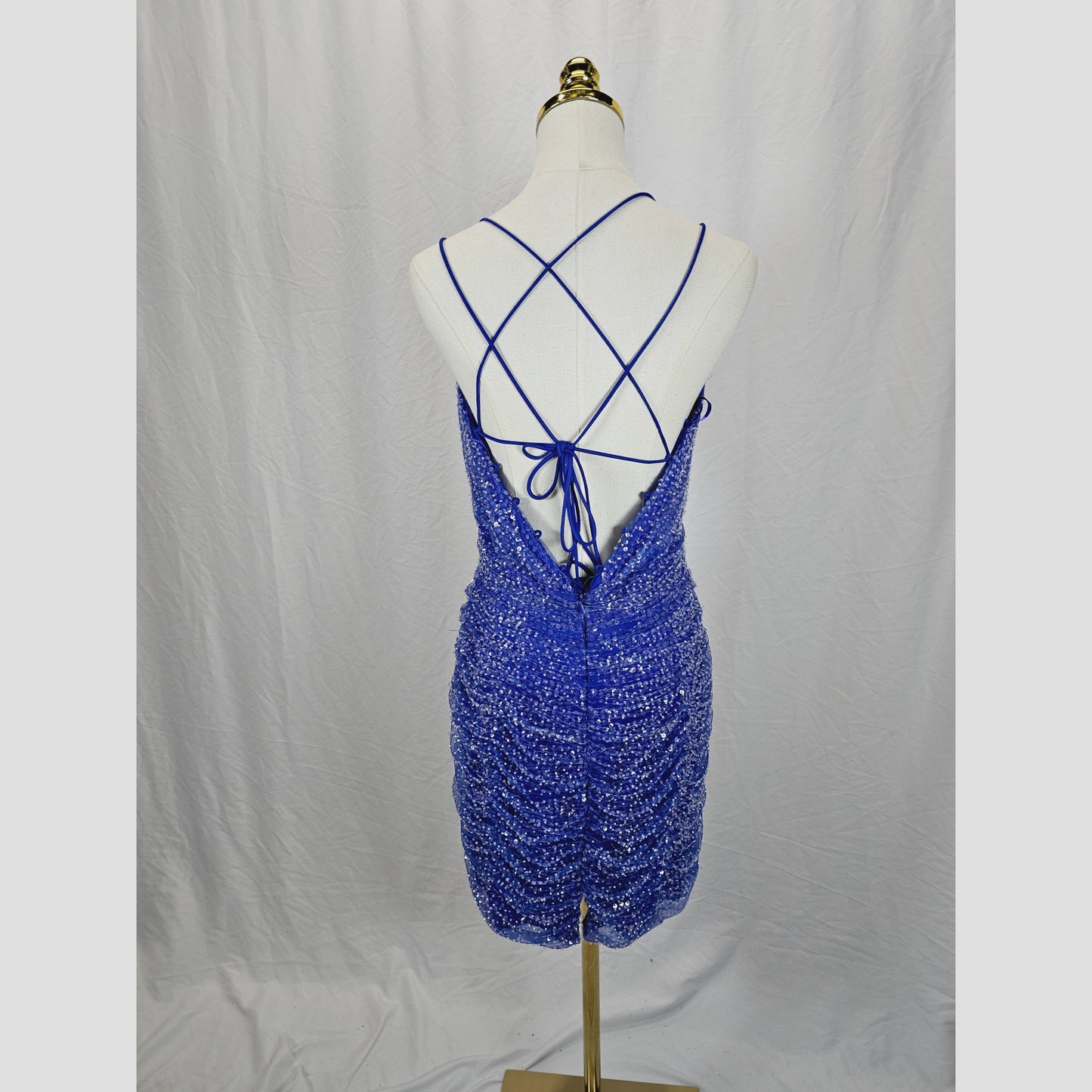 Sparkling Royal Blue Sequined Mini Dress for Glam Nights