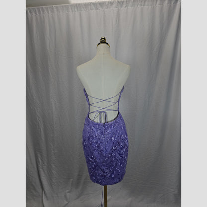 Elegant Lavender Lace Dress for Parties & Date Nights