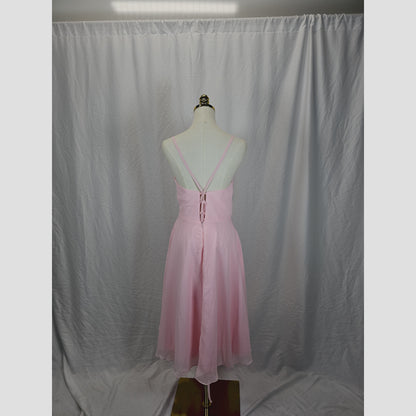 Elegant Pink Chiffon Dress for Wedding & Formal Events