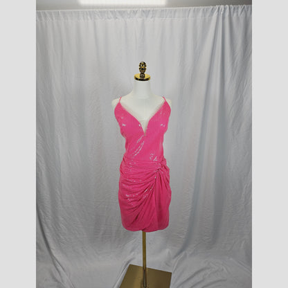 Glamorous Red Sequin Mini Dress with Adjustable Straps