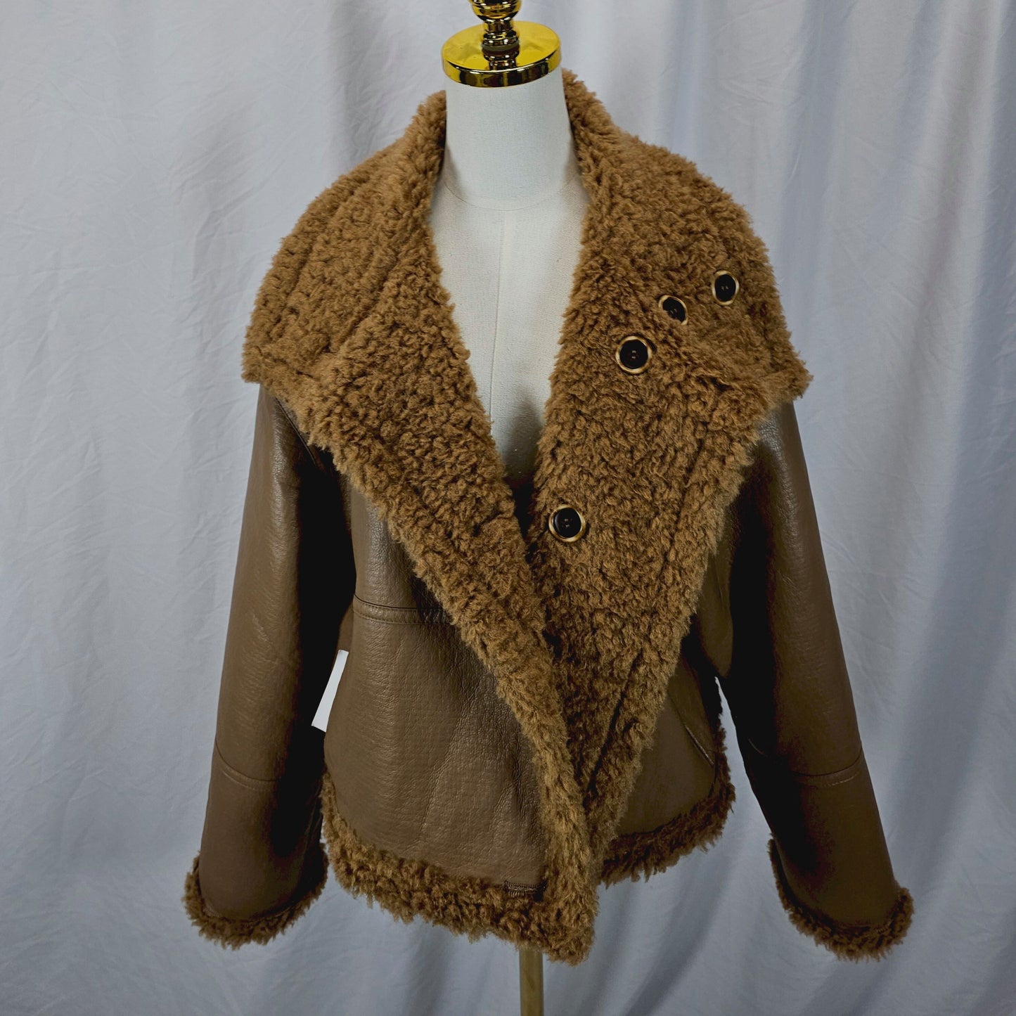 Fierce Cognac Reversible Shearling Jacket: Cozy Command for Every Adventure