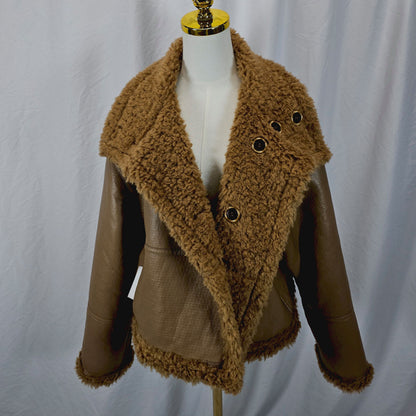 Fierce Cognac Reversible Shearling Jacket: Cozy Command for Every Adventure