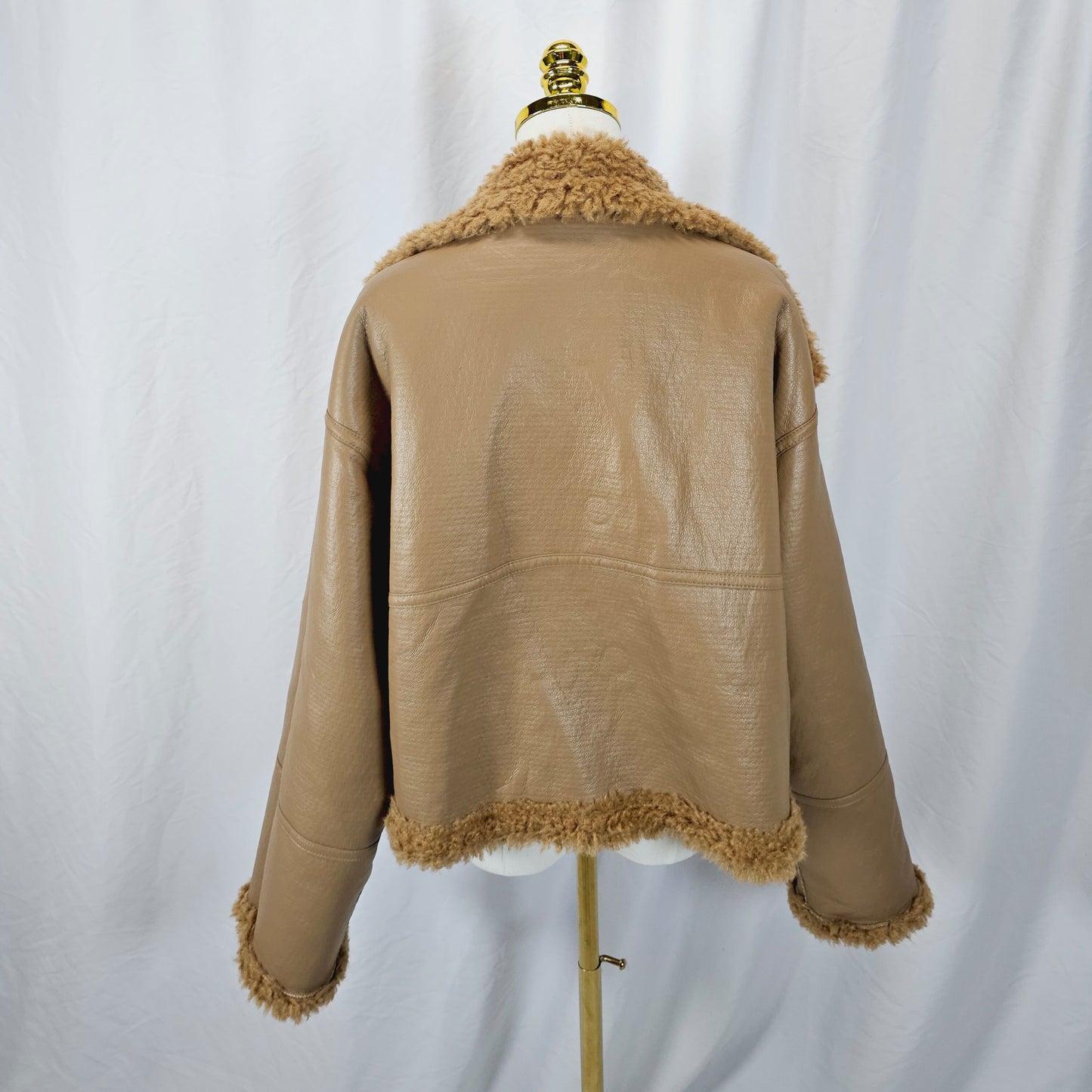 Fierce Cognac Reversible Shearling Jacket: Cozy Command for Every Adventure