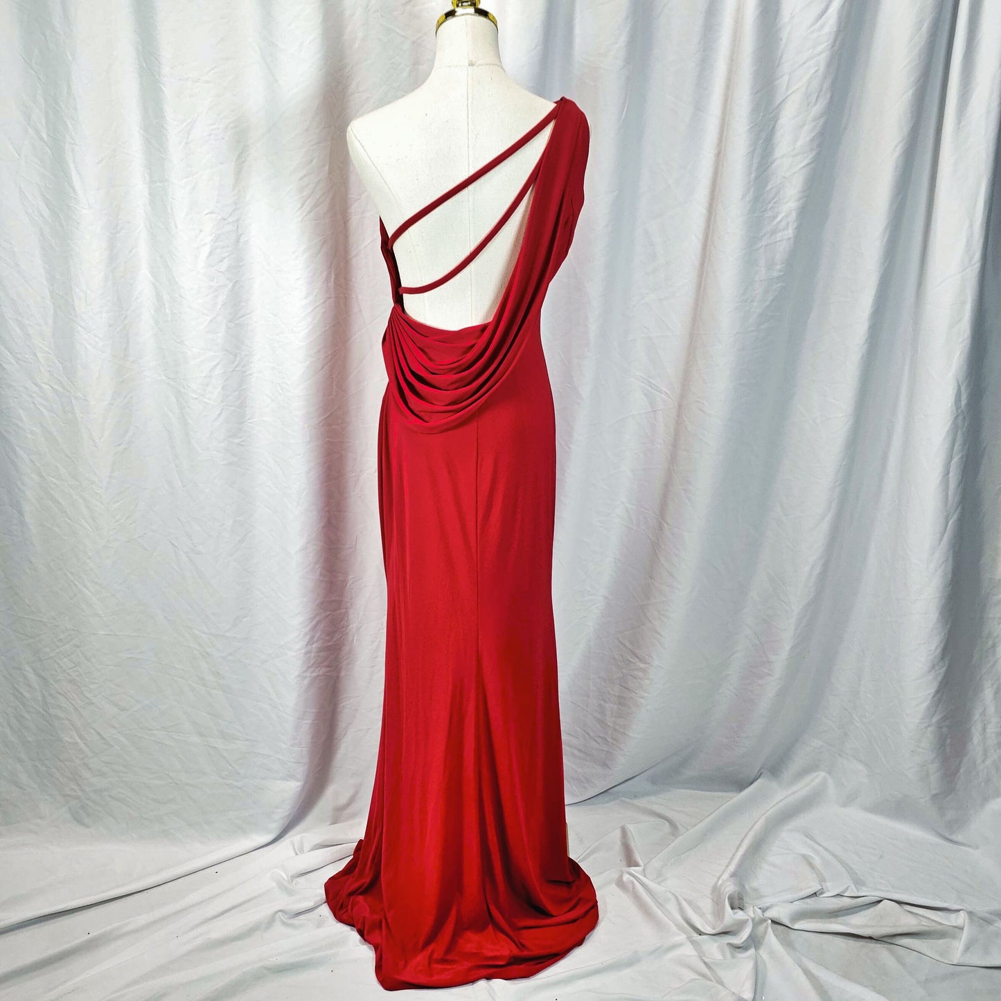 Dramatic Scarlet Backless Gown: Unleash Your Inner Diva