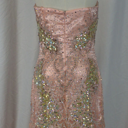 Dazzling Blush Beaded Tulle Gown for Unforgettable Nights