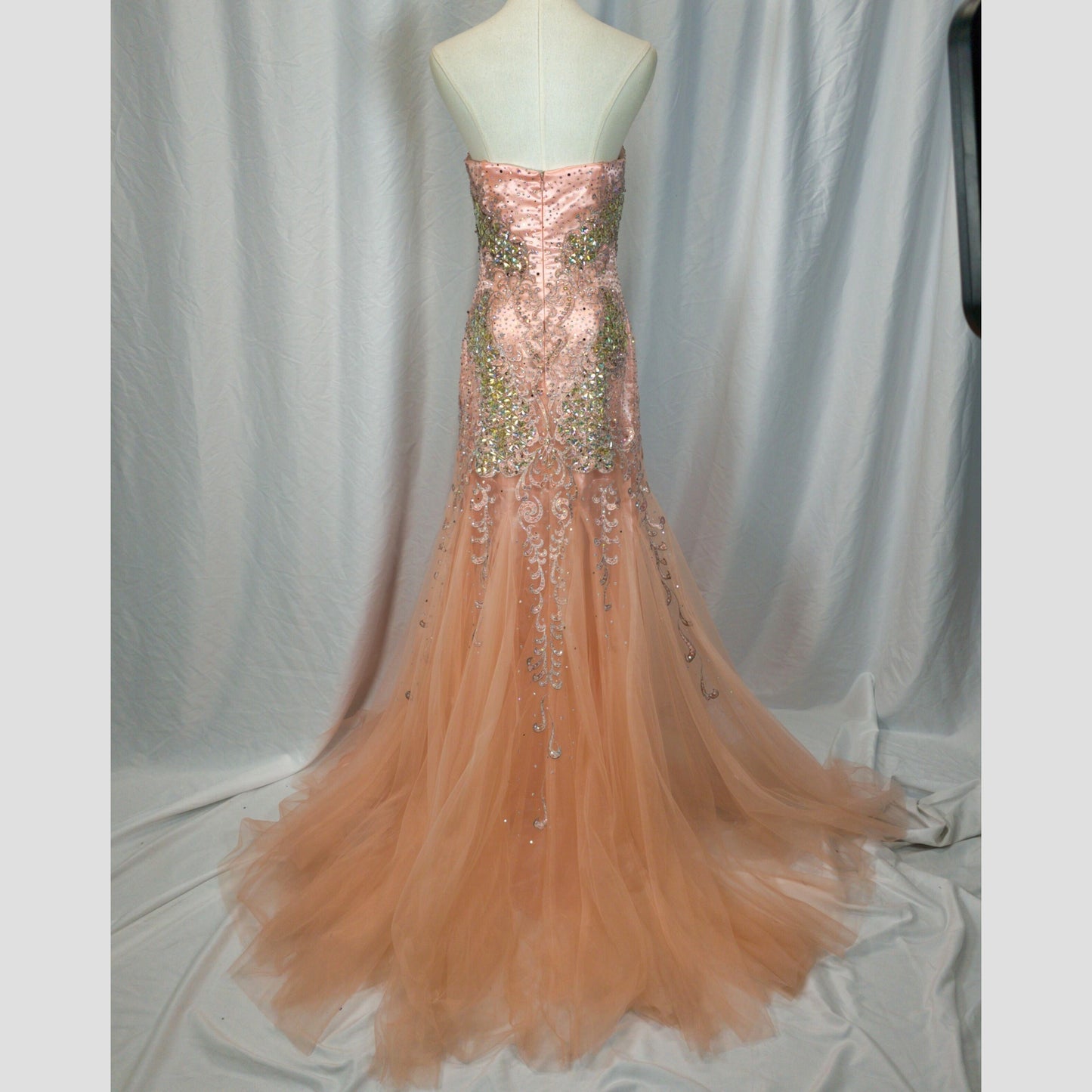 Dazzling Blush Beaded Tulle Gown for Unforgettable Nights