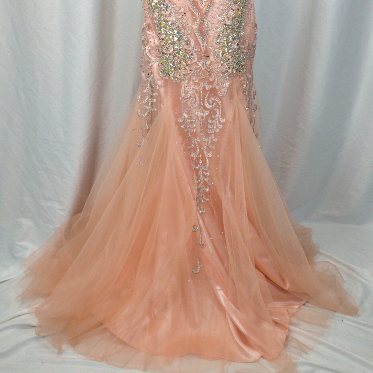 Dazzling Blush Beaded Tulle Gown for Unforgettable Nights