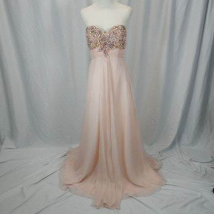 Glamorous Blush Dream Gown with Dazzling Sequins for Celebrations