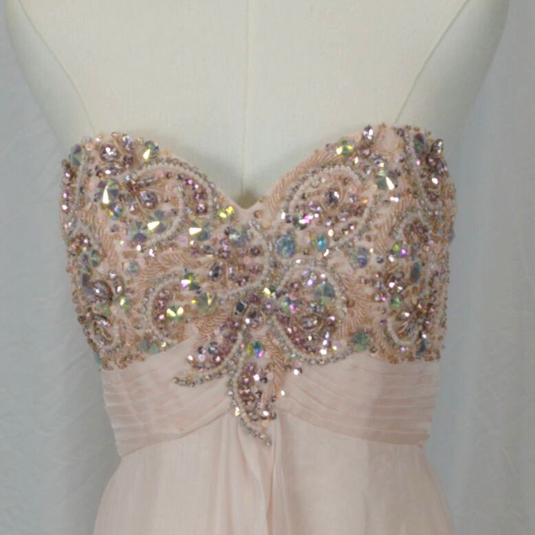 Glamorous Blush Dream Gown with Dazzling Sequins for Celebrations