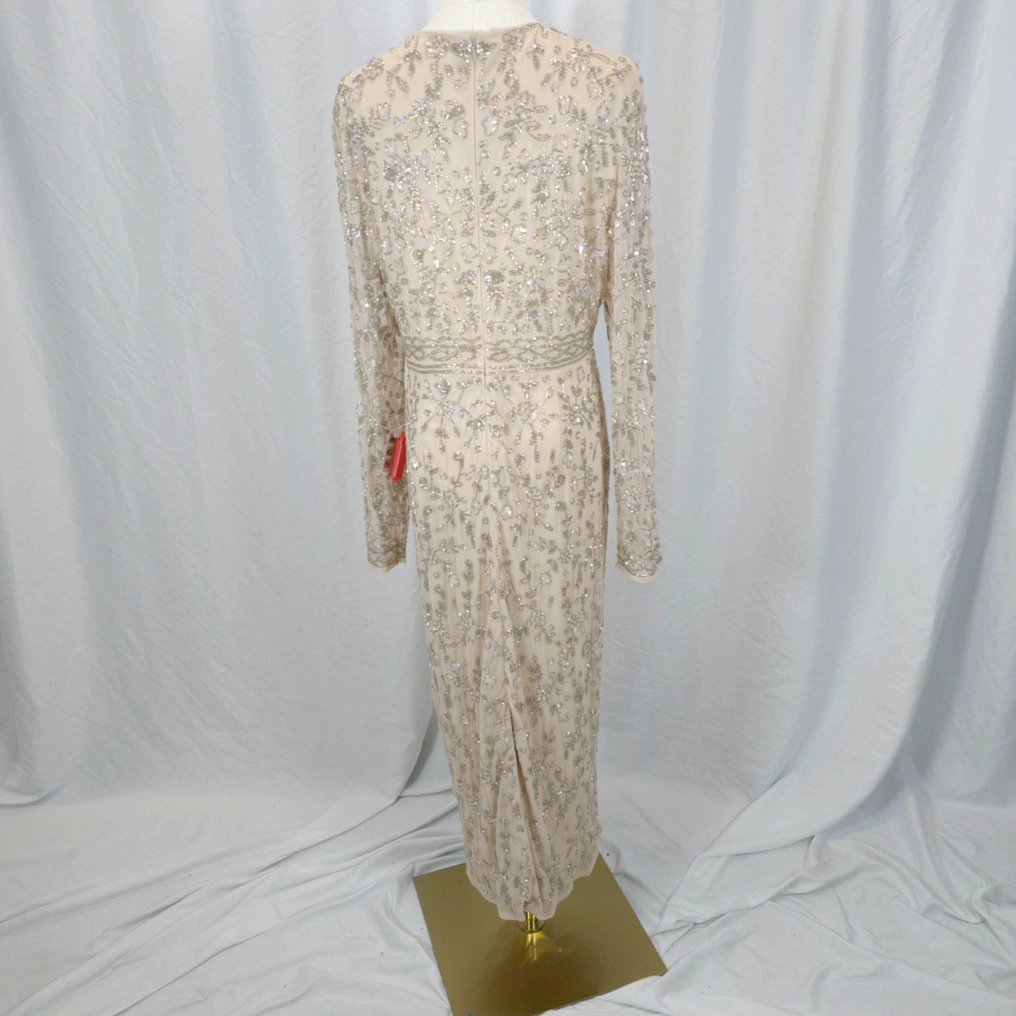 Dazzling Beaded Champagne Maxi Dress for Gala Nights