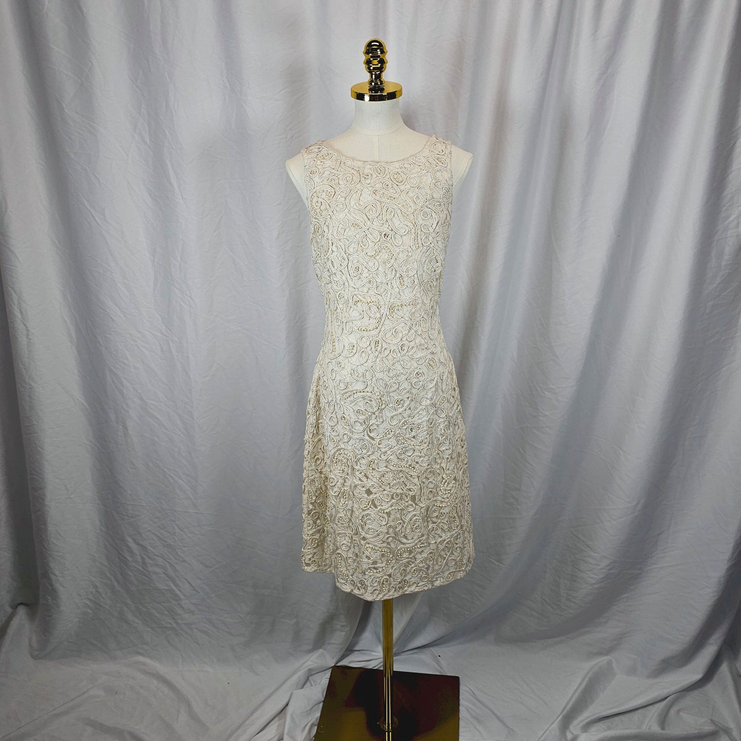 Bold Champagne Lace Dress with Mesmerizing Back Cutout