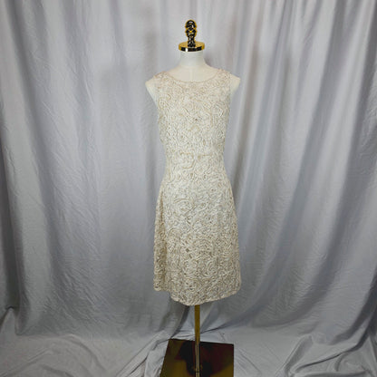 Bold Champagne Lace Dress with Mesmerizing Back Cutout