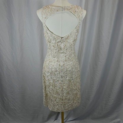 Bold Champagne Lace Dress with Mesmerizing Back Cutout