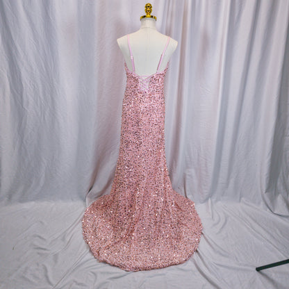 Dazzling Pink Sequin Gown: Ultimate Glamour Showstopper